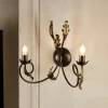 Grietje wandlamp, 2-lamps, bronskleurig, metaal, E14