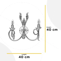 Grietje wandlamp, 2-lamps, bronskleurig, metaal, E14