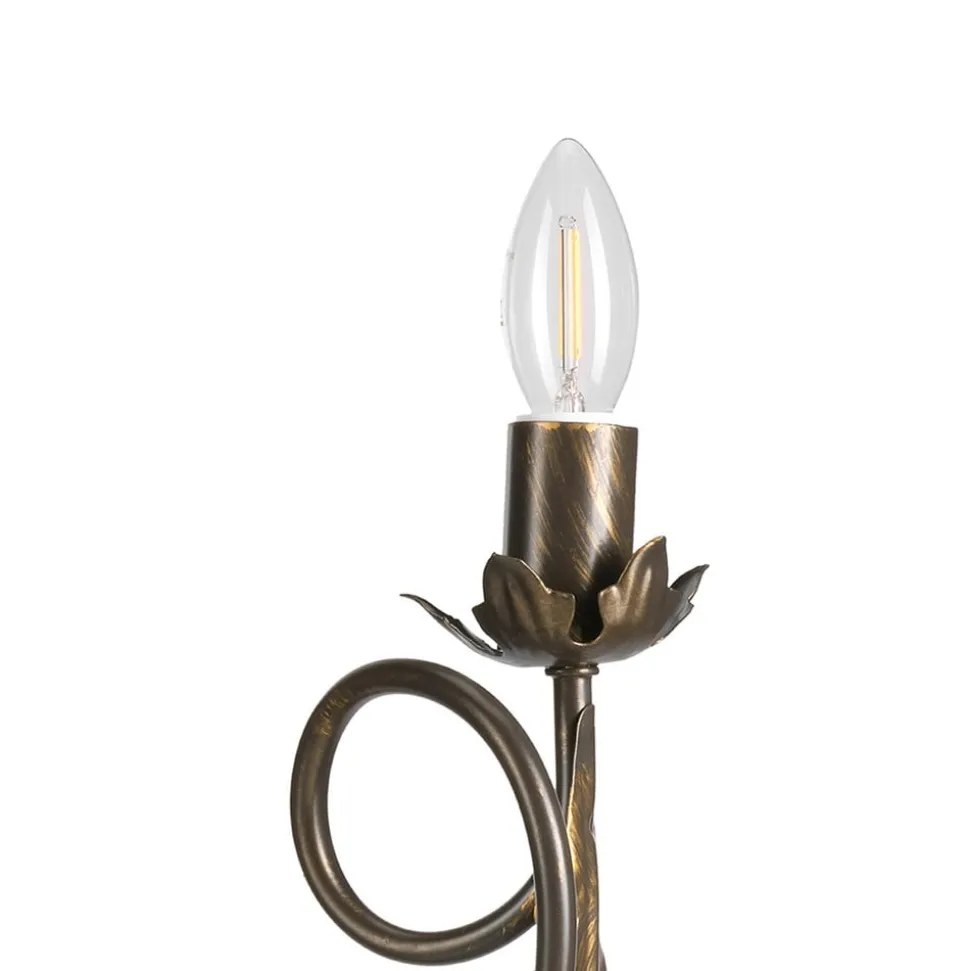 Grietje wandlamp, 2-lamps, bronskleurig, metaal, E14
