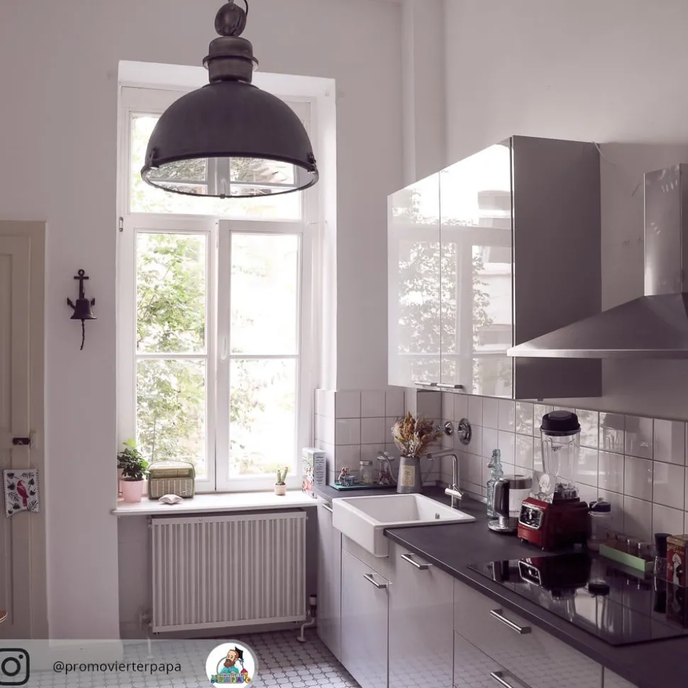 Grijze hanglamp Bikkel XXL in industrieel ontwerp