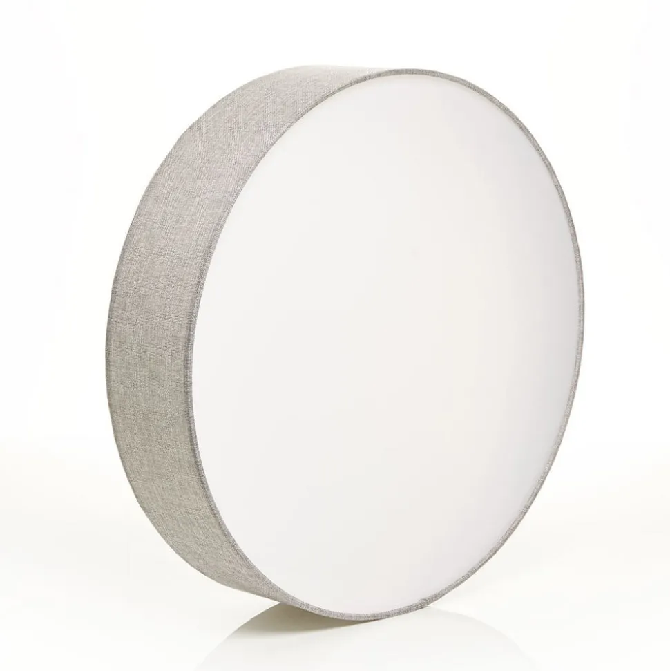Grijze plafondlamp Pasteri met linnen kap 57 cm