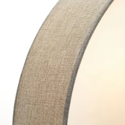 Grijze plafondlamp Pasteri met linnen kap 57 cm