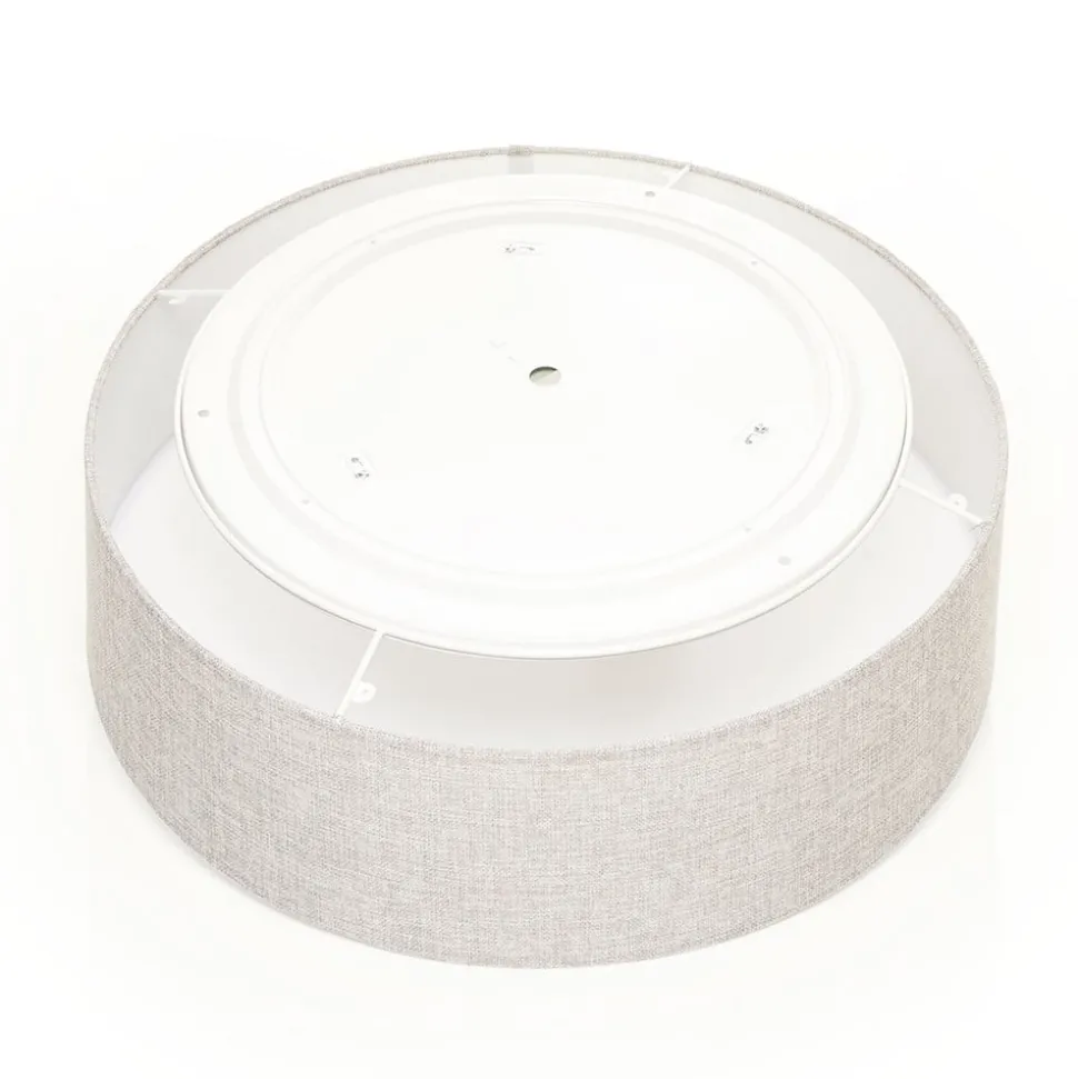 Grijze plafondlamp Pasteri met linnen kap 57 cm