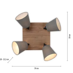 Groene Michel plafondspot, 4-lamps