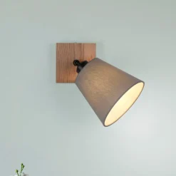 Groene Michel wandspot met stoffen kap