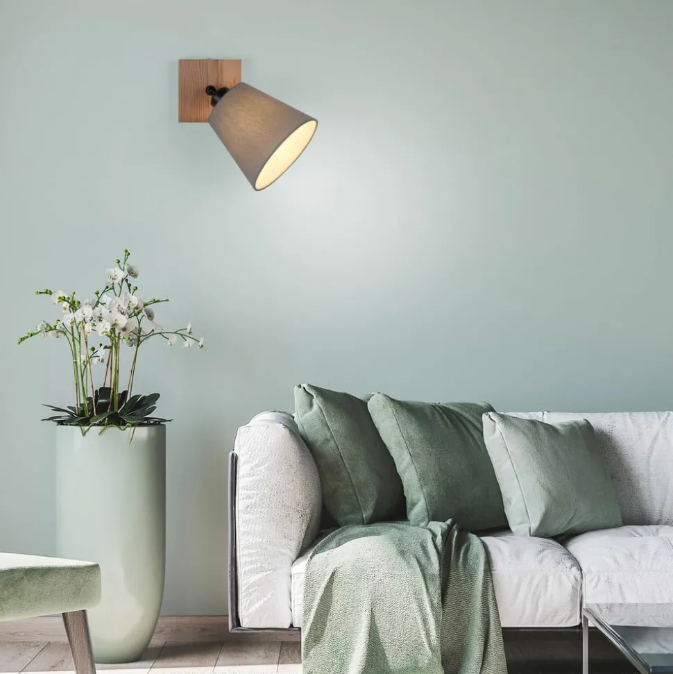 Groene Michel wandspot met stoffen kap