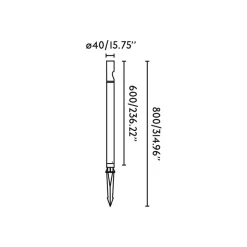 Grondspies lamp Bezel, zwart, aluminium, hoogte 60 cm