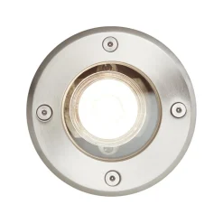 Grondspot inbouwlamp Itch, Ø 11 cm, roestvrij staal, metaal
