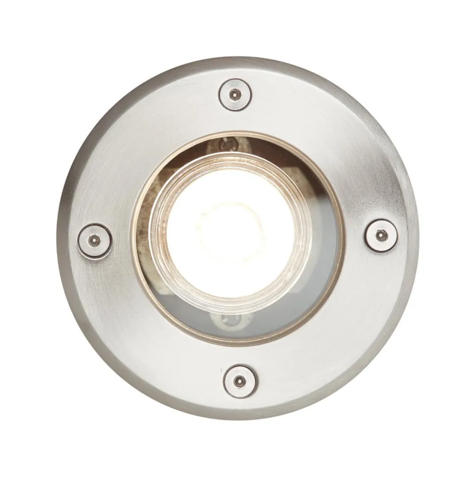 Grondspot inbouwlamp Itch, Ø 11 cm, roestvrij staal, metaal