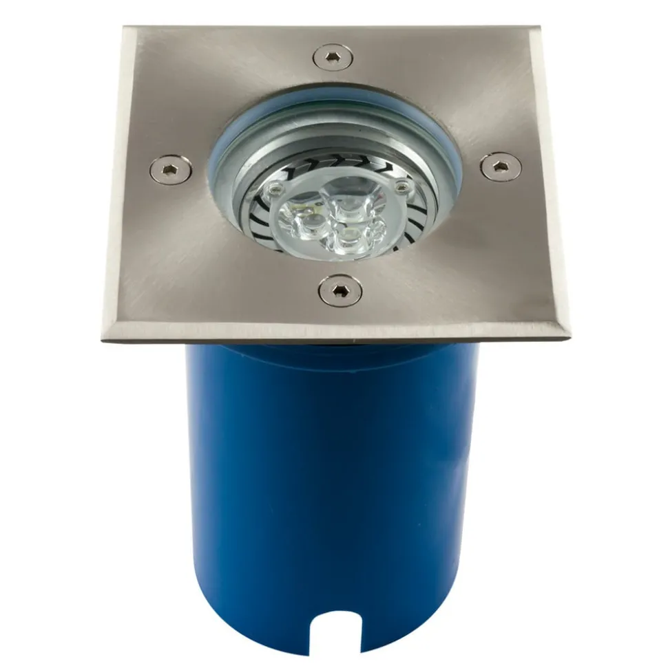 Grondspot inbouwlamp Potsdam, IP67, hoekig
