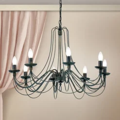 Grote 8-lichts kroonluchter CLARA in landhuisstijl