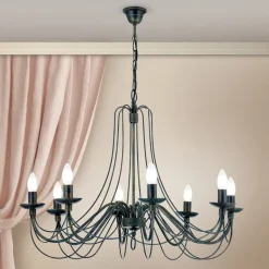 Grote 8-lichts kroonluchter CLARA in landhuisstijl