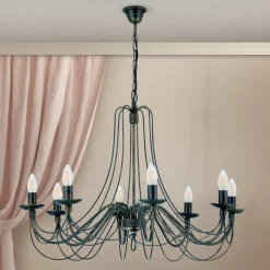 Grote 8-lichts kroonluchter CLARA in landhuisstijl