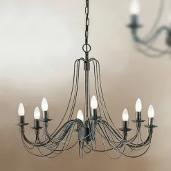 Grote 8-lichts kroonluchter CLARA in landhuisstijl