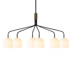 Gubi Kroonluchter Howard 6-lamps 134x73 cm brons/wit
