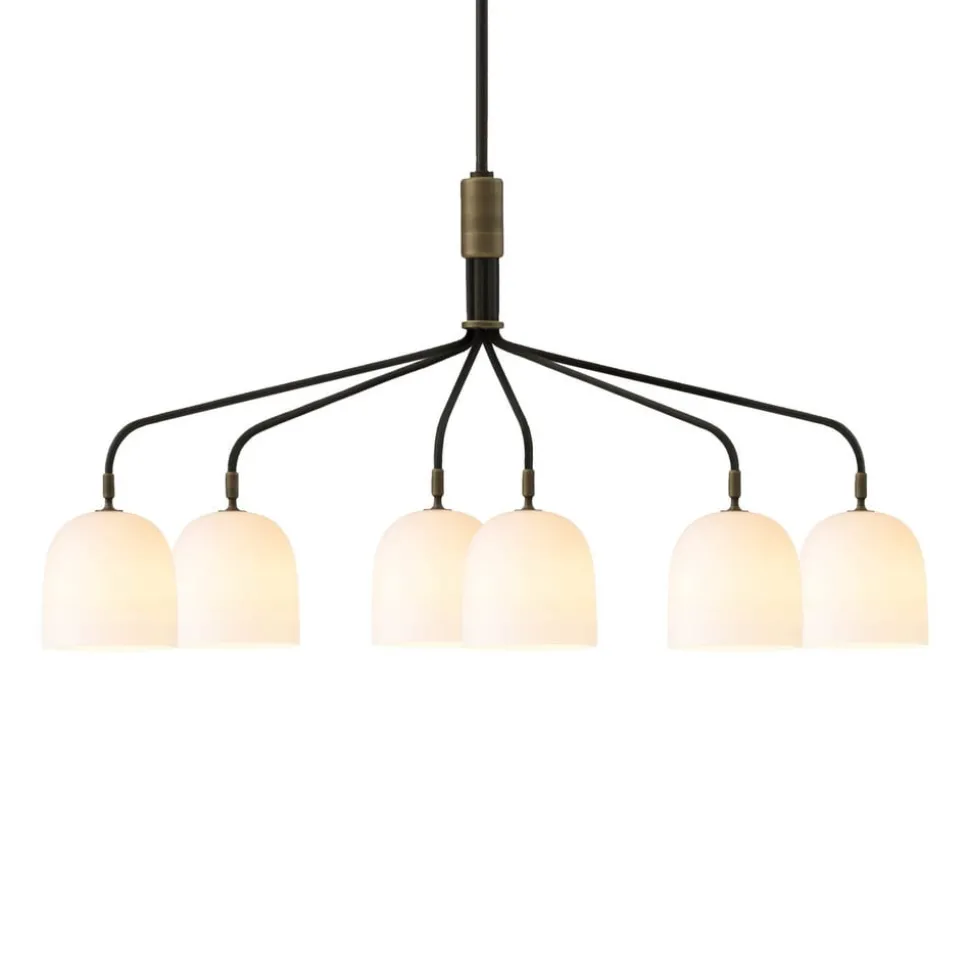 Gubi Kroonluchter Howard 6-lamps 134x73 cm brons/wit