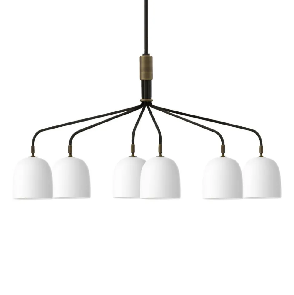 Gubi Kroonluchter Howard 6-lamps 134x73 cm brons/wit