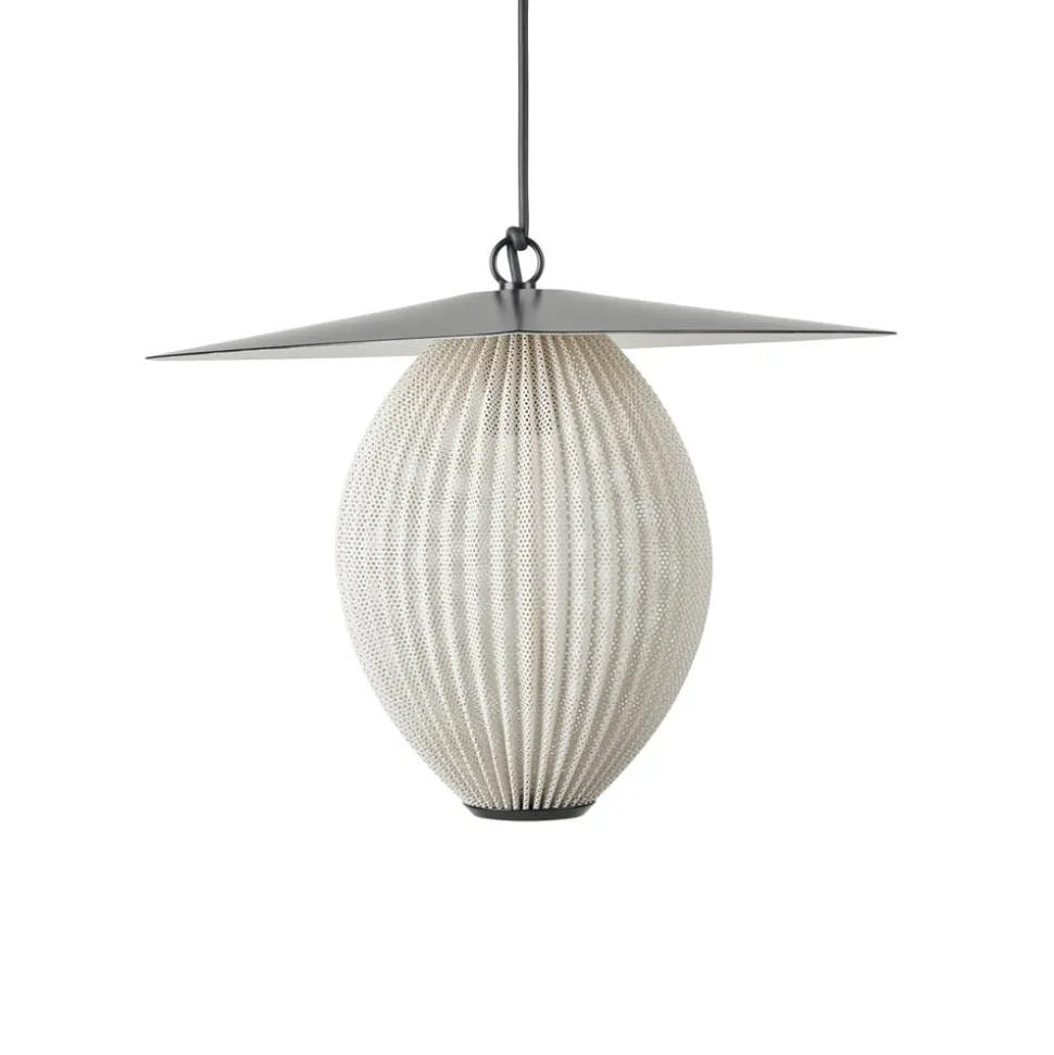 Gubi Satellite buiten hanglamp, 45x27 cm, zwart/crème wit