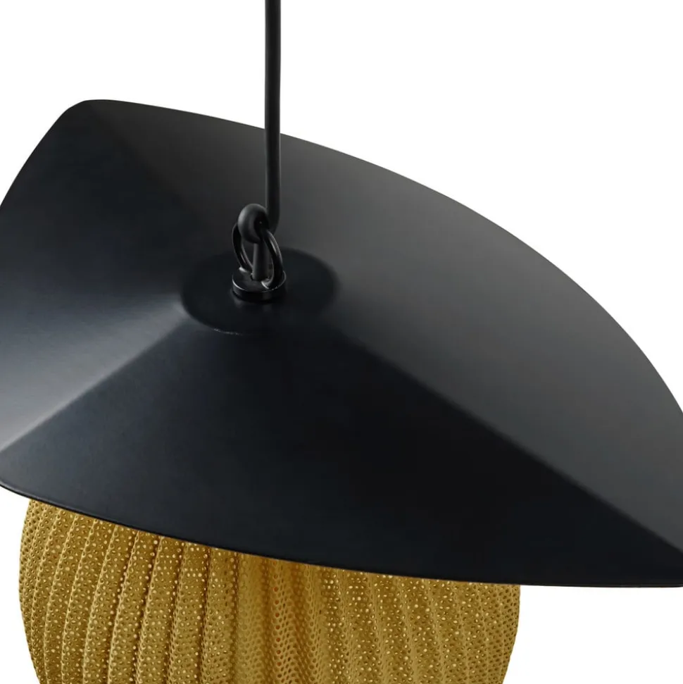 Gubi Satellite buiten hanglamp, 57x36 cm, zwart/mosterdgoud