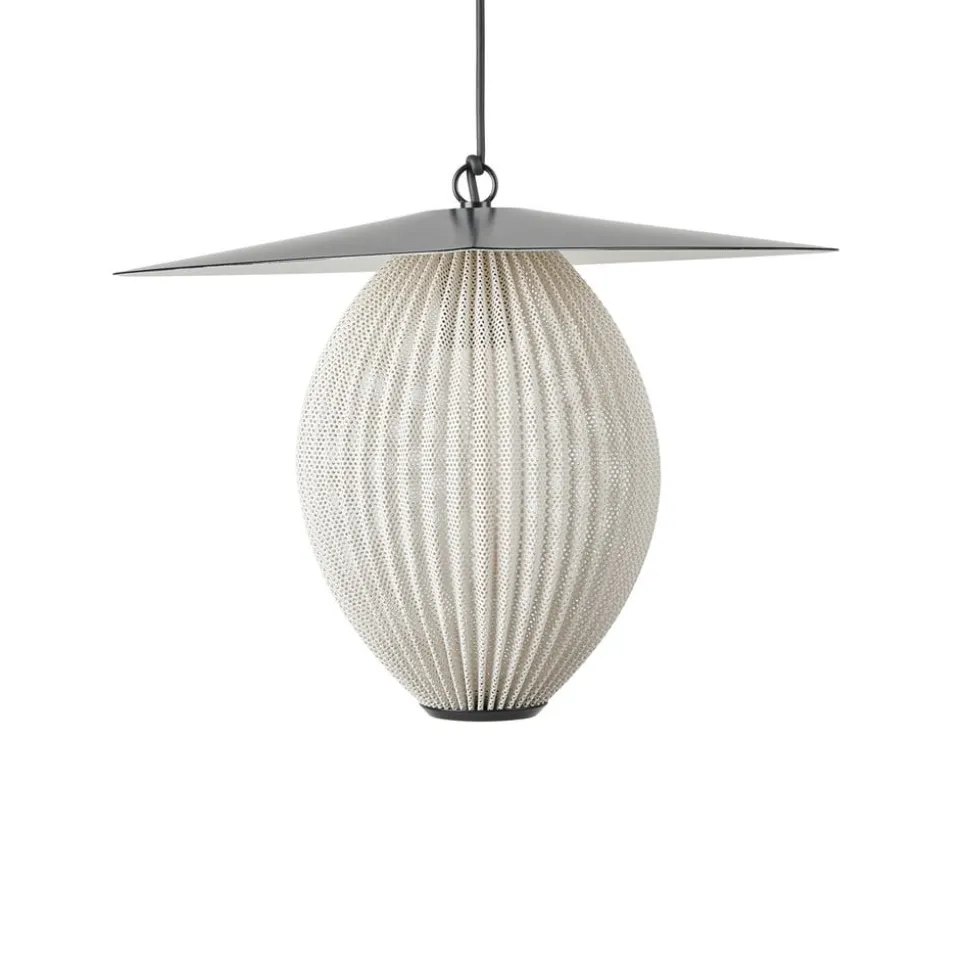 Gubi Satellite buiten hanglamp, 57x36 cm, zwart/crème wit