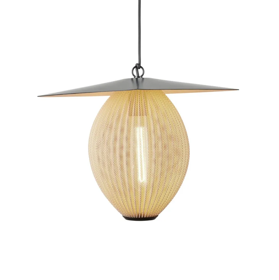Gubi Satellite buiten hanglamp, 57x36 cm, zwart/crème wit