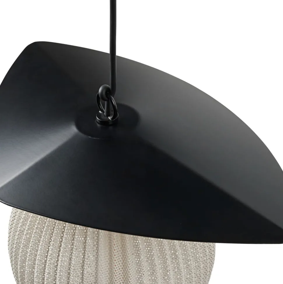 Gubi Satellite buiten hanglamp, 57x36 cm, zwart/crème wit