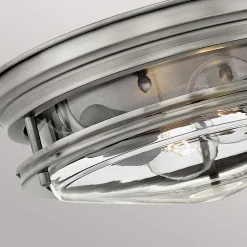 Hadrian buiten plafondlamp, antiek nikkel/helder