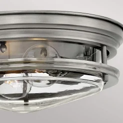 Hadrian buiten plafondlamp, antiek nikkel/helder