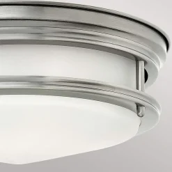 Hadrian buiten plafondlamp, antiek nikkel/opaal wit