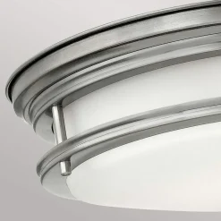 Hadrian buiten plafondlamp, antiek nikkel/opaal wit