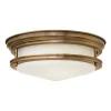 Hadrian buiten plafondlamp, brons/opaal wit