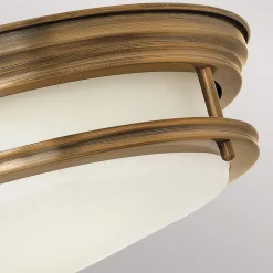 Hadrian buiten plafondlamp, brons/opaal wit