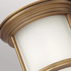 Hadrian Mini buiten plafondlamp, brons/opaal wit