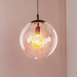 Hanglamp 562, glas helder, kap/baldakijn zwart