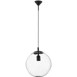 Hanglamp 562, glas helder, kap/baldakijn zwart