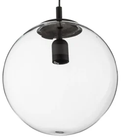 Hanglamp 562, glas helder, kap/baldakijn zwart