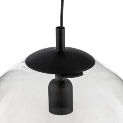 Hanglamp 562, glas helder, kap/baldakijn zwart
