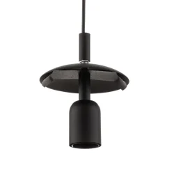 Hanglamp 562, glas helder, kap/baldakijn zwart