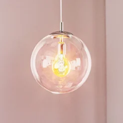 Hanglamp 562, glas helder, kap/baldakijn chroom