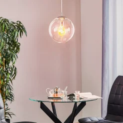 Hanglamp 562, glas helder, kap/baldakijn chroom