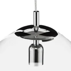 Hanglamp 562, glas helder, kap/baldakijn chroom