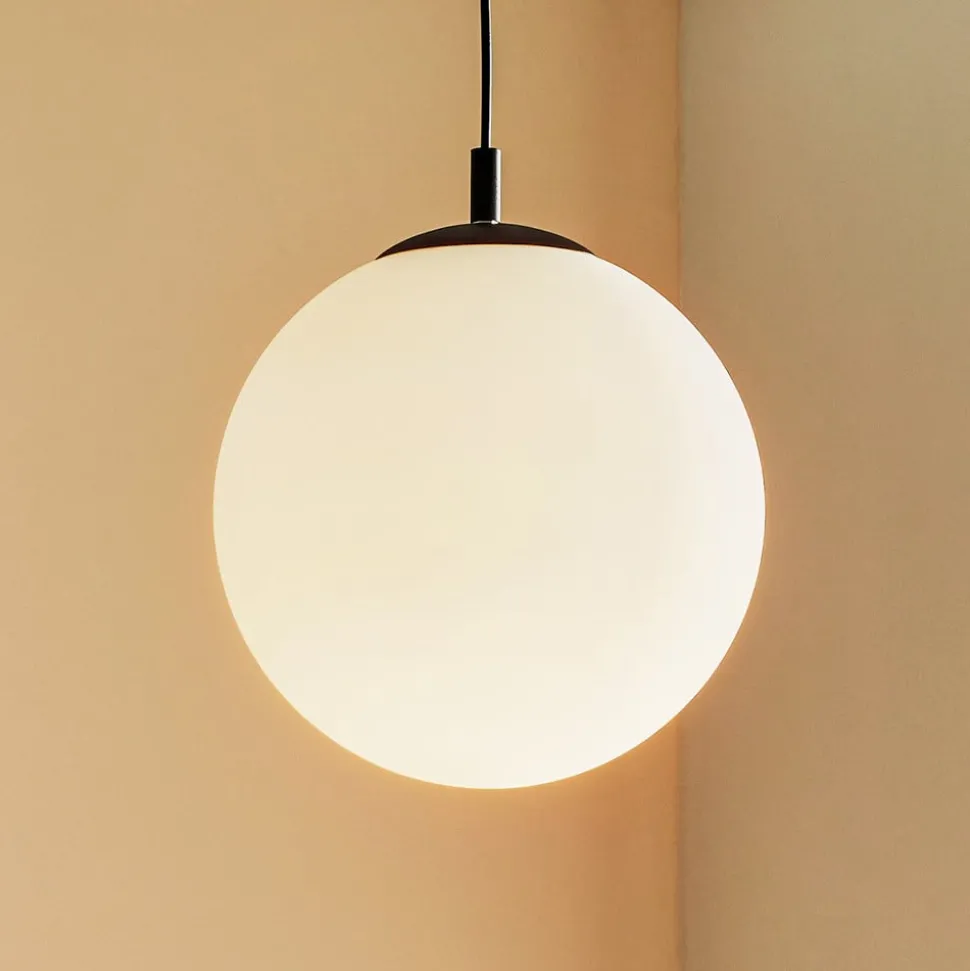 Hanglamp 562, mat glas, kap/baldakijn zwart