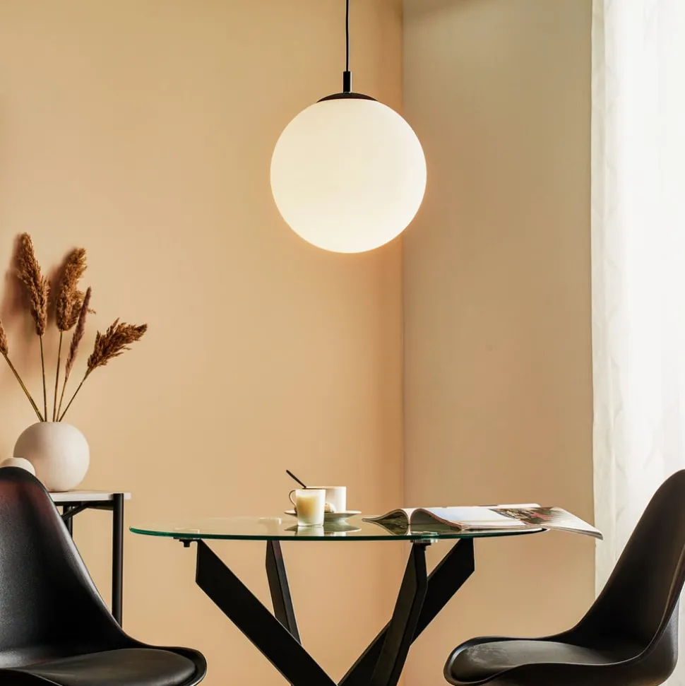 Hanglamp 562, mat glas, kap/baldakijn zwart