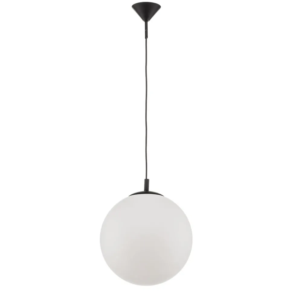 Hanglamp 562, mat glas, kap/baldakijn zwart
