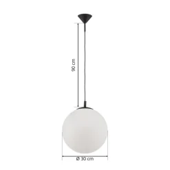 Hanglamp 562, mat glas, kap/baldakijn zwart