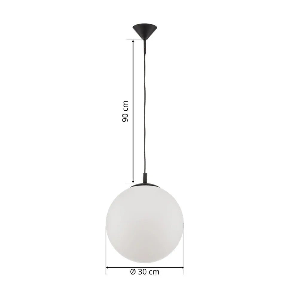Hanglamp 562, mat glas, kap/baldakijn zwart