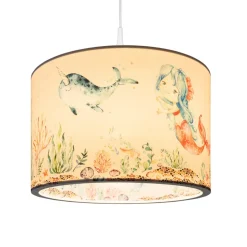 Hanglamp 25/40 zeemeerminnen, Ø 38 cm, kleurrijk, E27