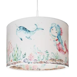 Hanglamp 25/40 zeemeerminnen, Ø 38 cm, kleurrijk, E27