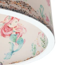 Hanglamp 25/40 zeemeerminnen, Ø 38 cm, kleurrijk, E27