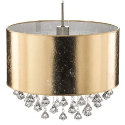 Hanglamp Amy met kunststof kristallen, goud